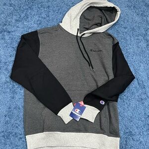 NWT Champion Men's Two-Tone Gray and Black Hoodie